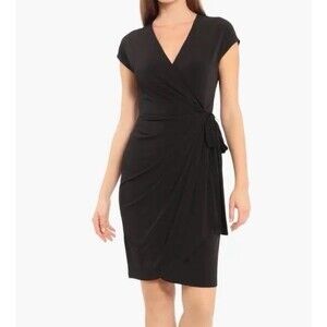 NWT Maggy London Black Wrap Dress Womens 4 NWT